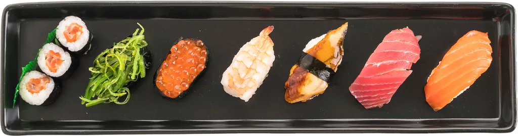 mixed sushi set - japanese food - Shitake